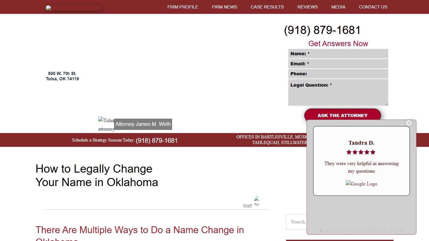 How to Legally Change Your Name in Oklahoma - Wirth Law Office - Tulsa